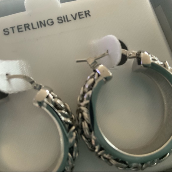 NWT. Sterling silver byzantine style decor earrings. They are signed 925 Italy. - Picture 3 of 6